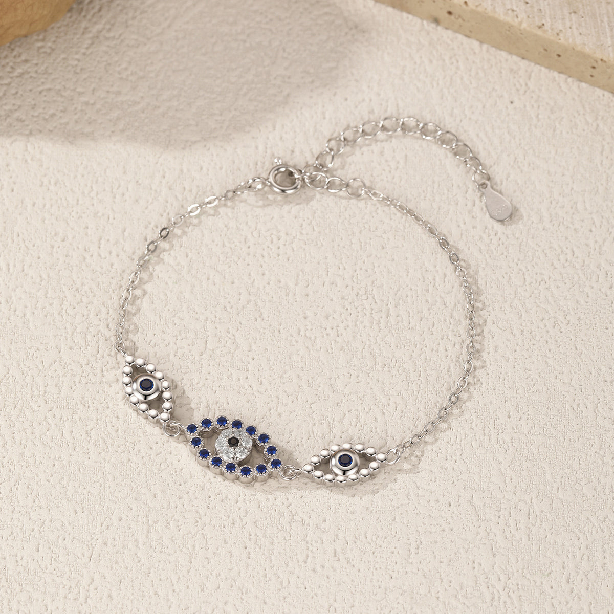 925 Sterling Silver Blue Eye Openwork Bracelet