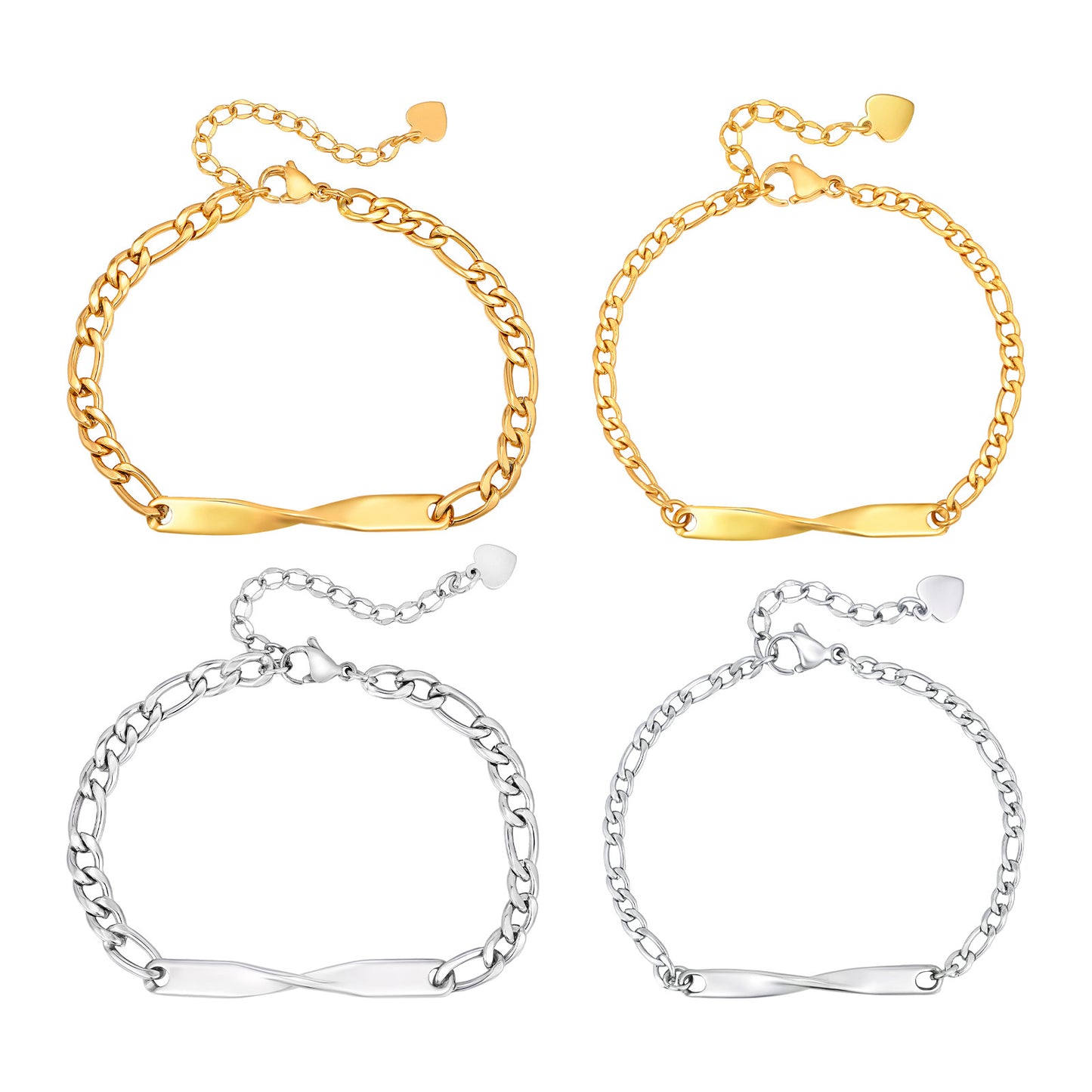 Planderful Gold Steel Mobius Bracelet For Couples Wear
