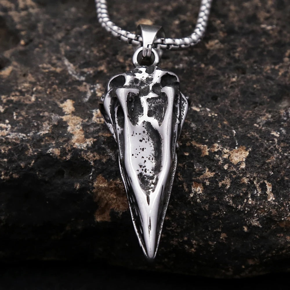 Skull Crow Stainless Steel Pendant Necklace