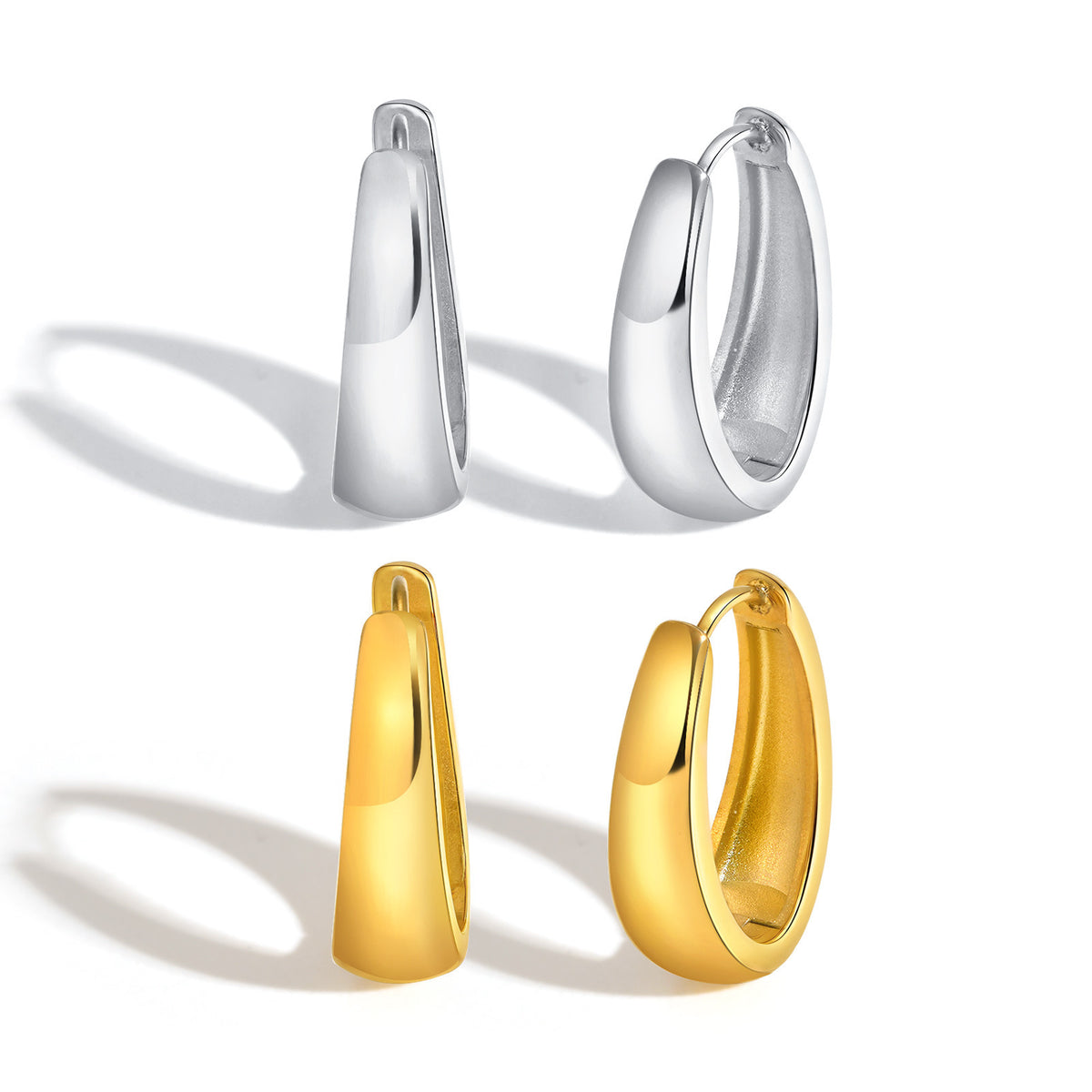Modern Stainless Steel Earrings — Silver or Gold