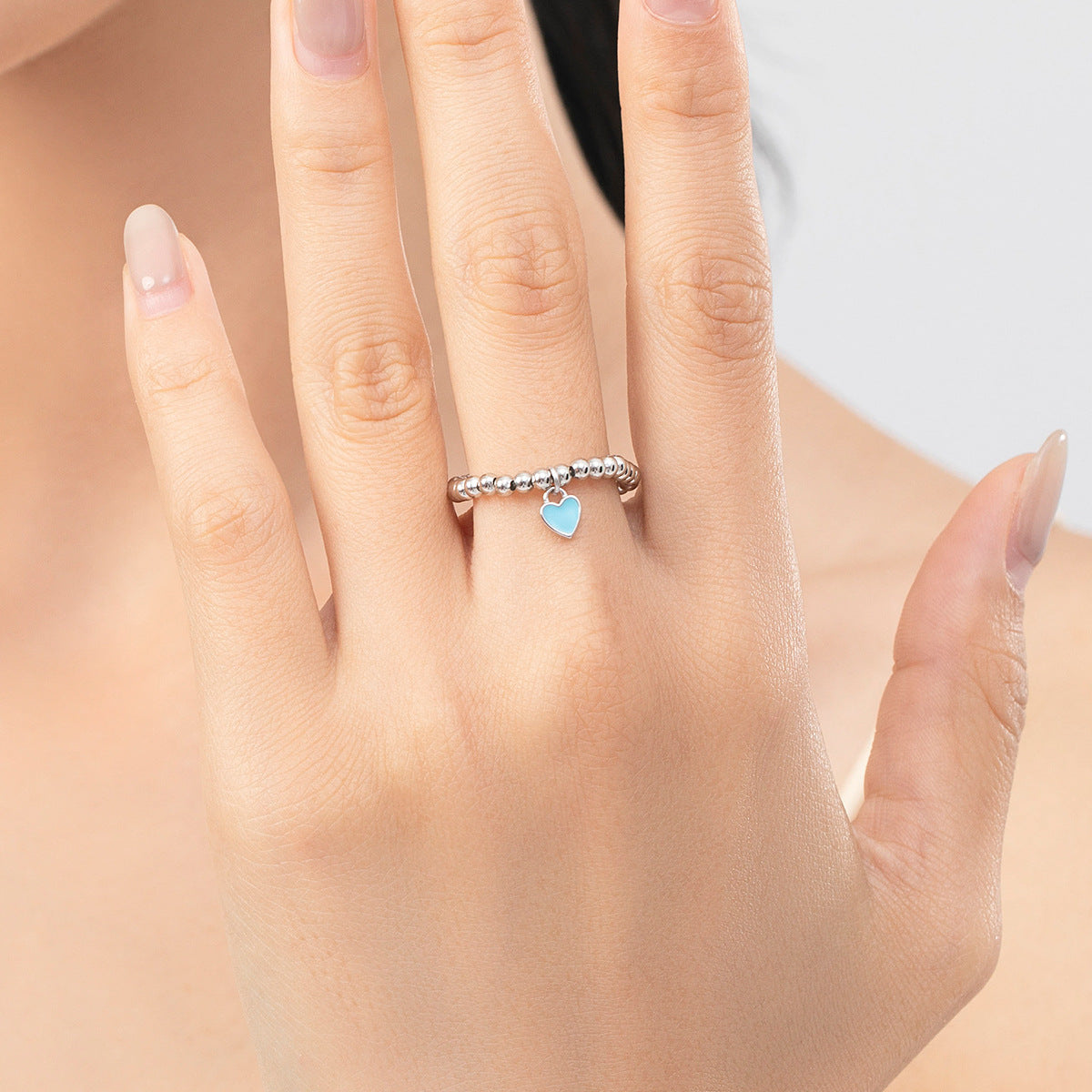 925 Sterling Silver Color-Beaded Ring