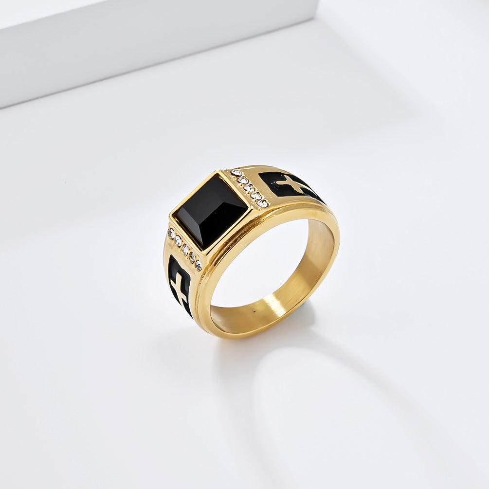 Steel Ring – Vintage Men's Cross Ring