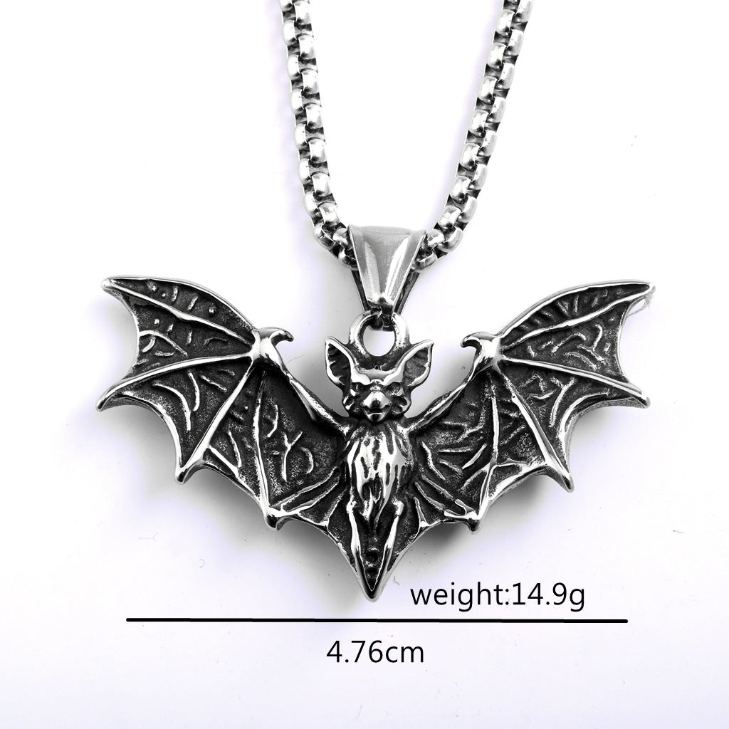 Punk Bat Stainless Steel Men's Pendant Necklace