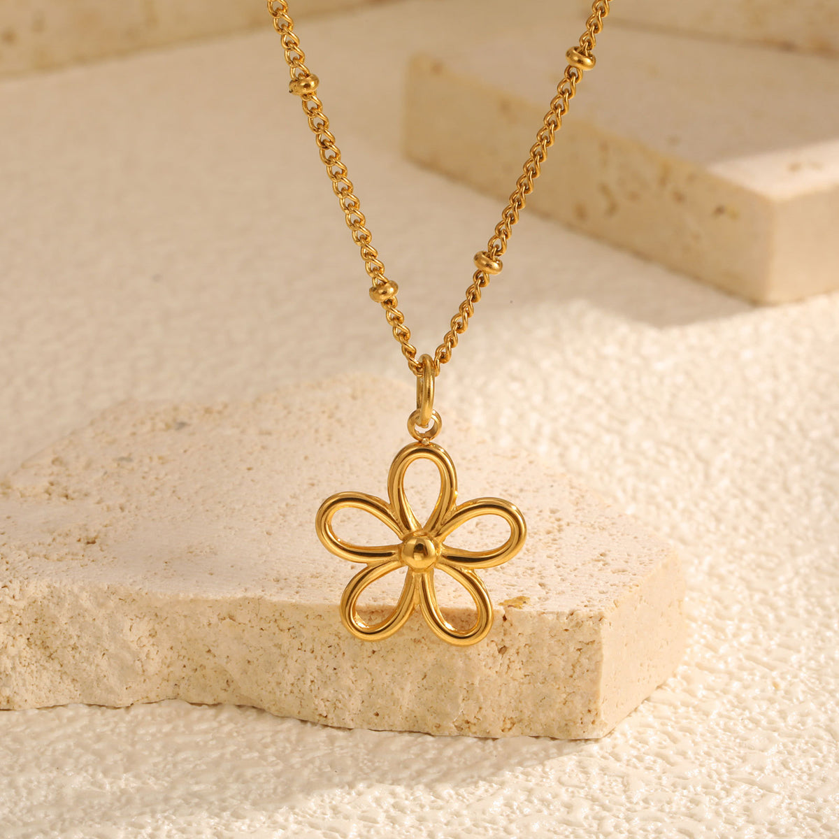 Flower Stainless Steel Necklace for Women