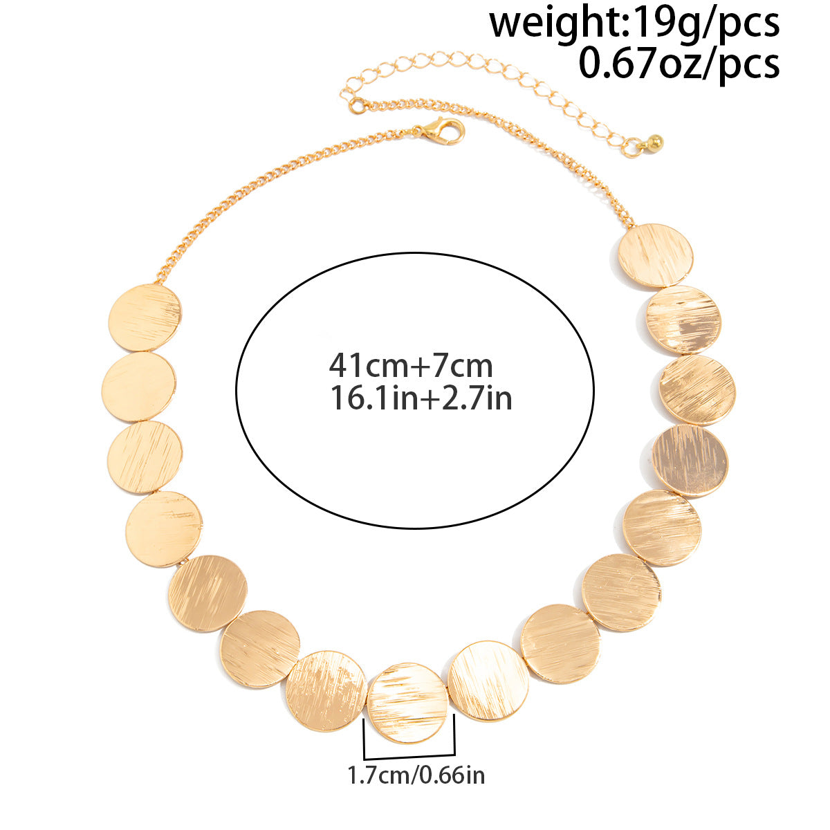 Geometric Coin Disc Necklace