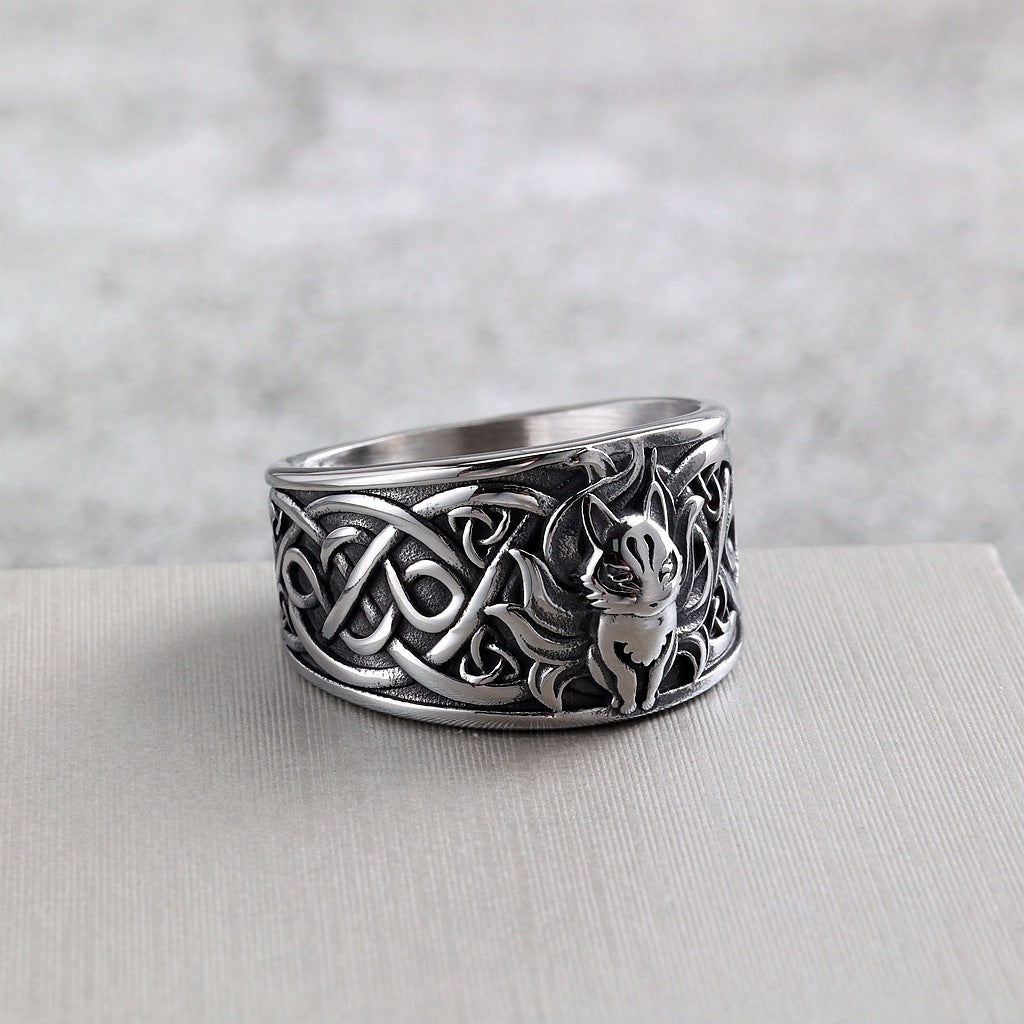 Vintage Viking Stainless Steel Men's Ring
