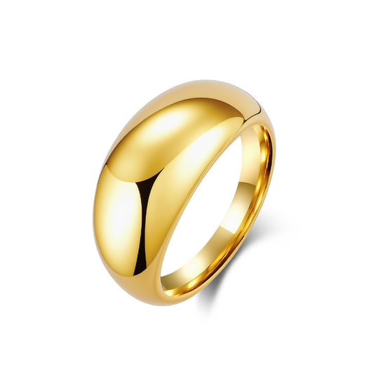 Titanium Steel Ring 18K Gold Plated Elegant Versatile Women Jewelry Planderful Everyday Genie