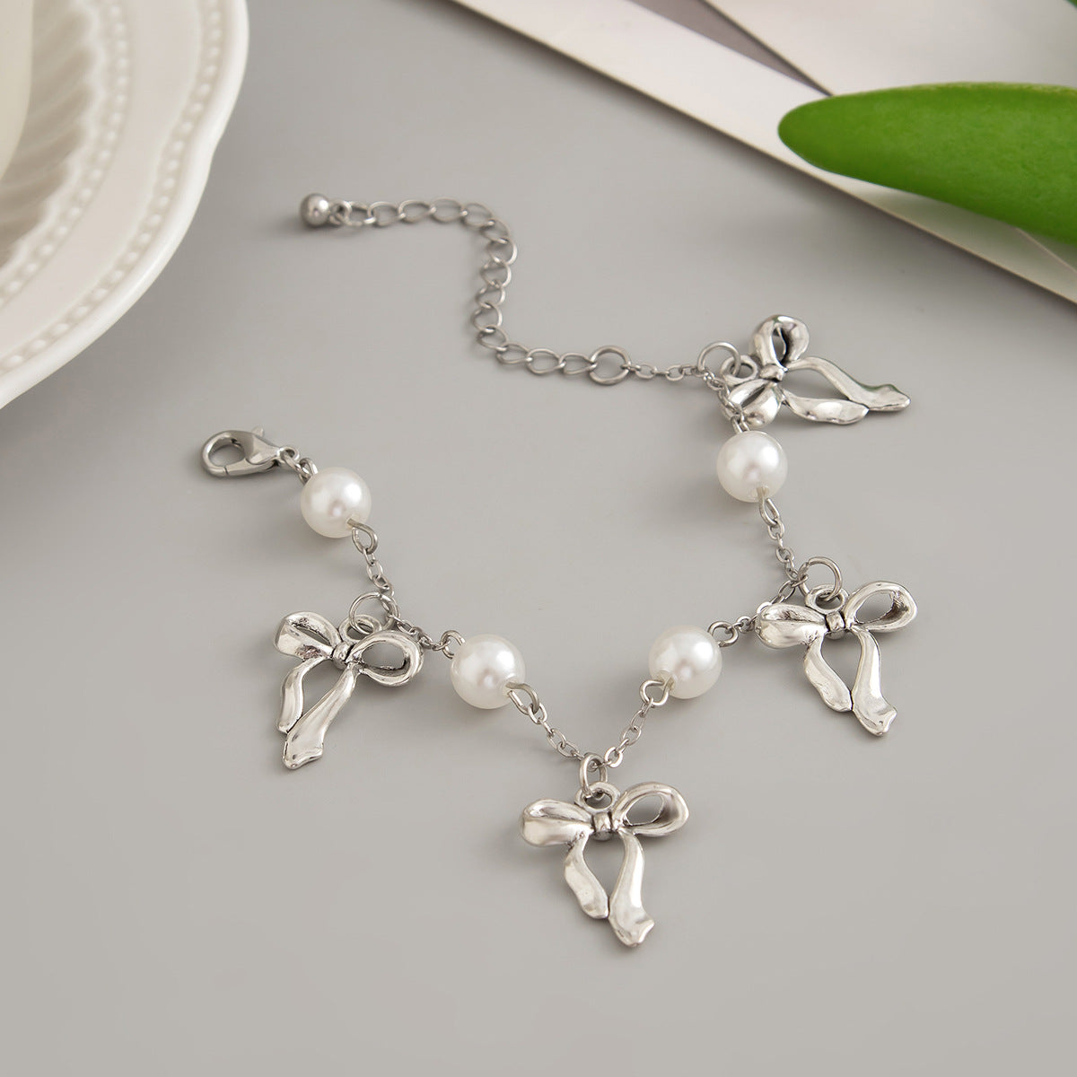 Planderful Vienna Verve Bracelet For Women Pastoral Bow Tassel Imitation Pearl Star Jewelry