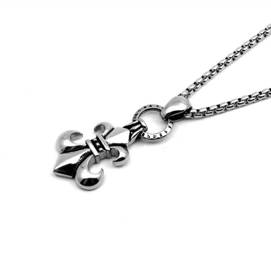Planderful Crowe Circle Anchor Necklace Unisex Stainless Steel Pendant Vintage Punk Rock Style For Men And Women