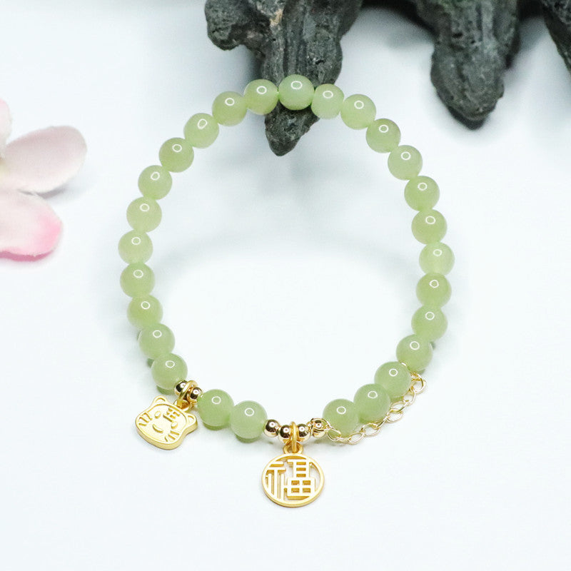 Hetian Jade Tiger Zodiac Bracelet