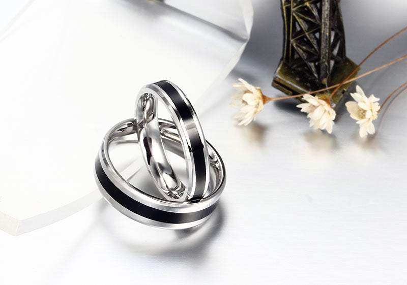 Titanium Steel Room Black – Couple Ring – Ring Couple