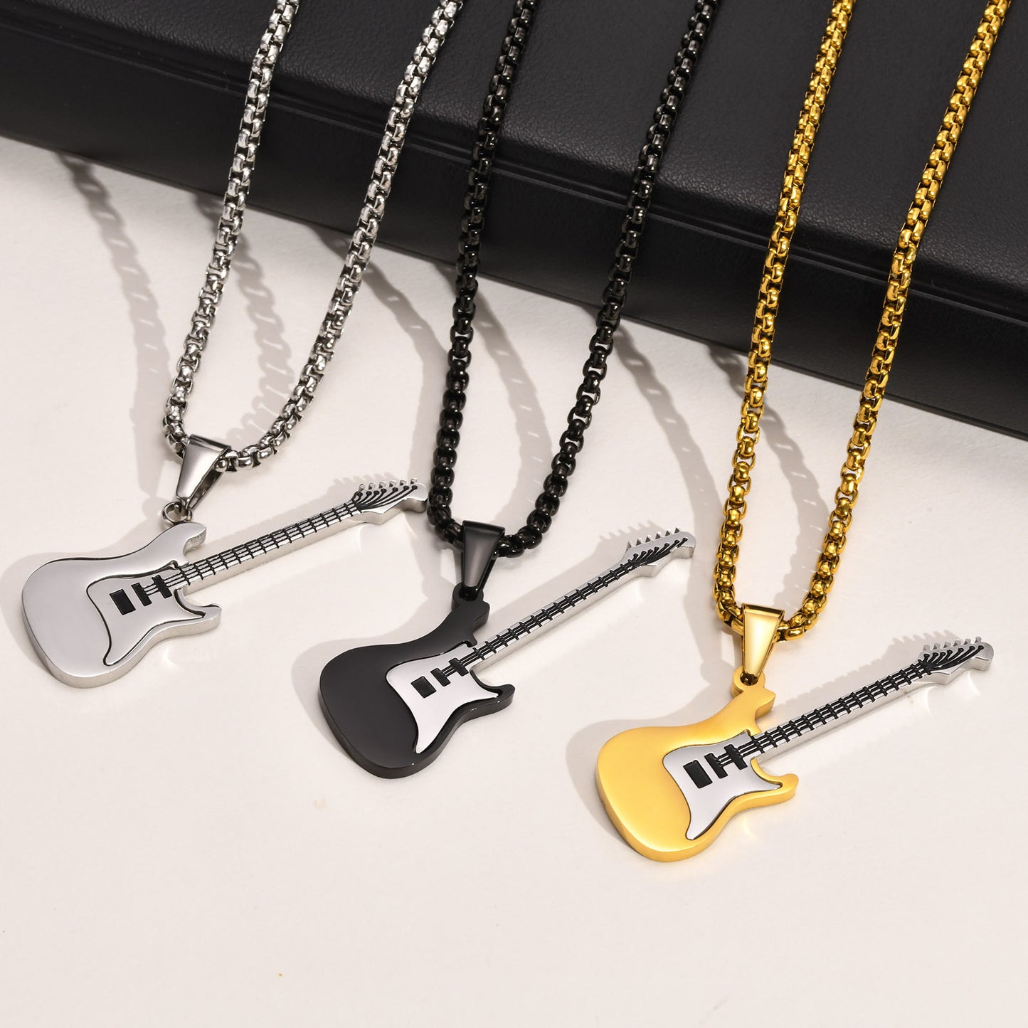 European And American Titanium Steel Jewelry Guitar Pendant