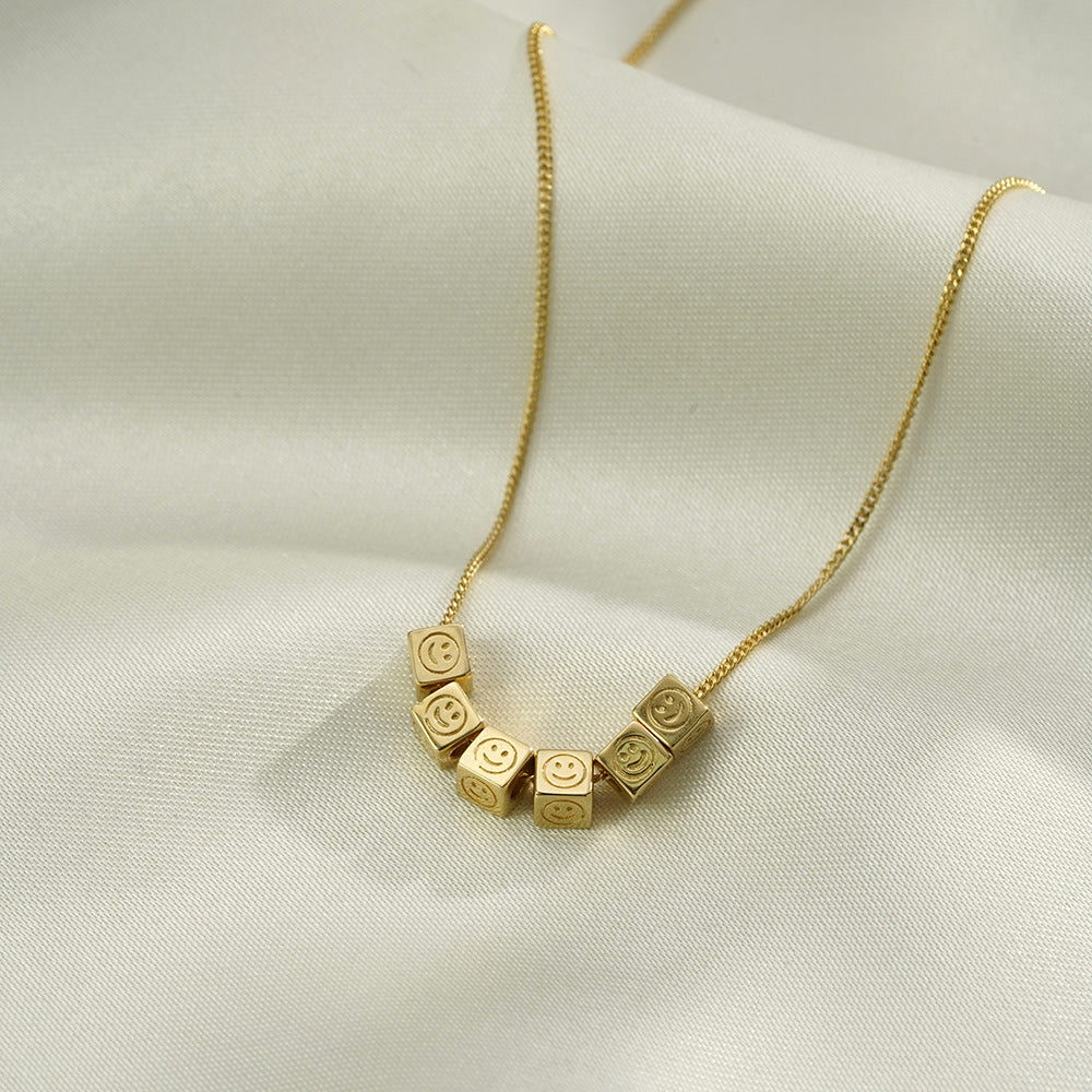 Necklace Wholesale 925 Sterling Silver Square Smiley Face