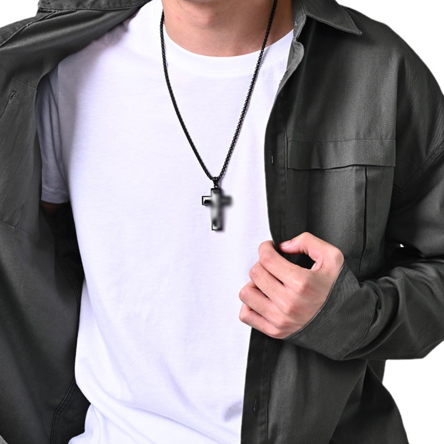 Two-Tone Cross Pendant Necklace