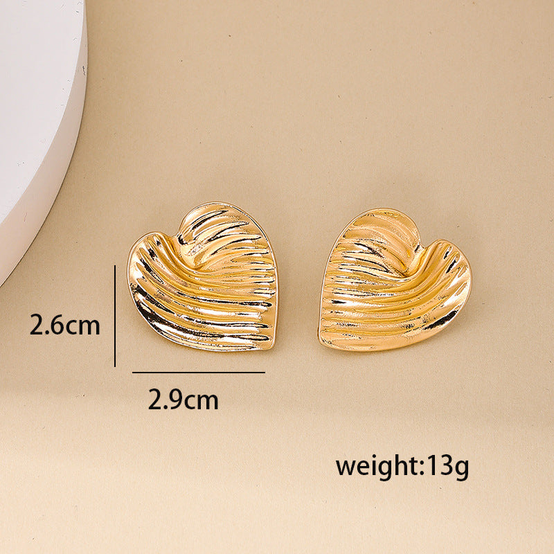 Exaggerated Metal Love Earrings - Vienna Verve Collection