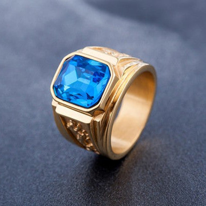 Personalized Retro Double Dragon Zircon Ring Titanium Steel Unisex Protection For Men Women Planderful