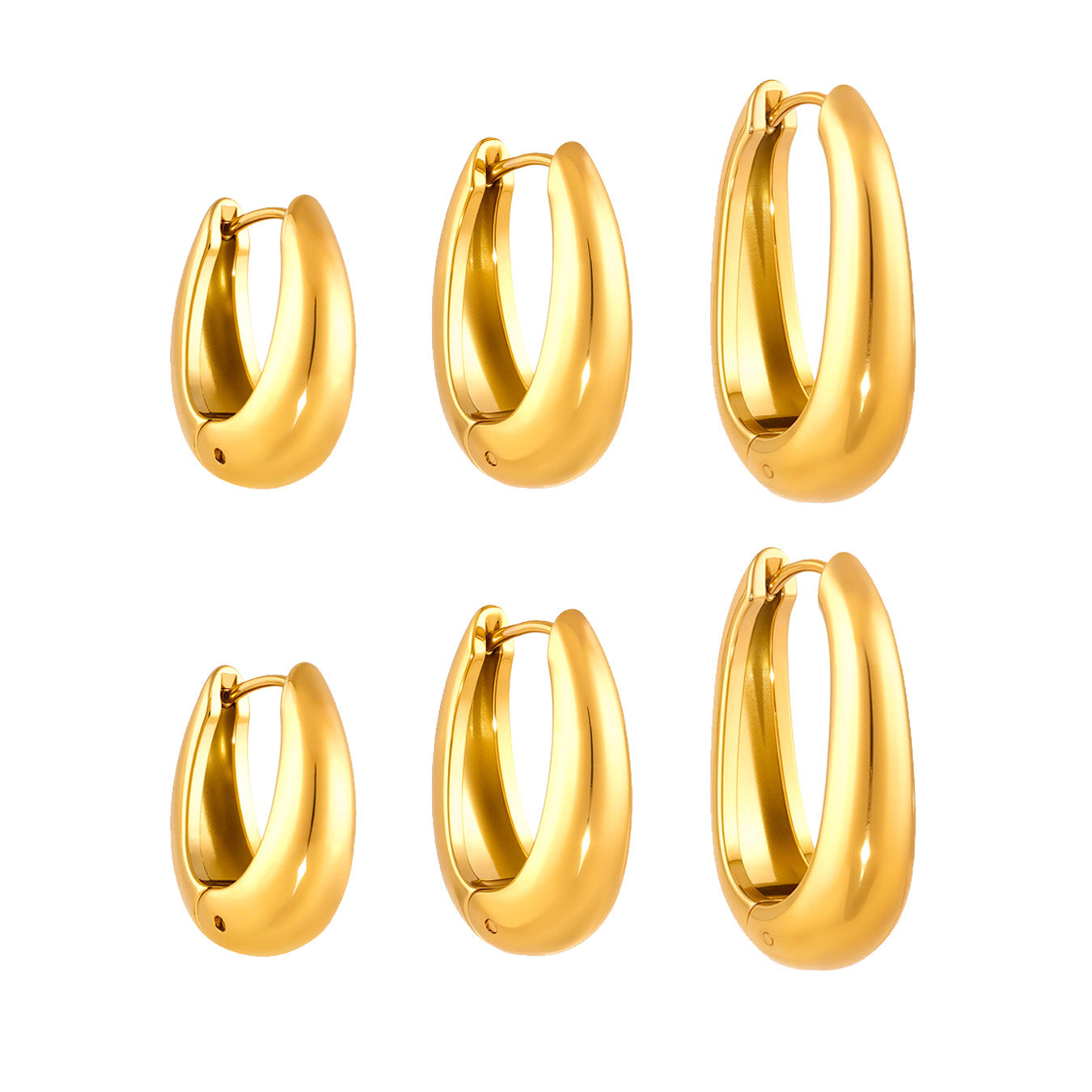 Planderful 18K Gold Plated U Shaped Earrings Minimalist Women