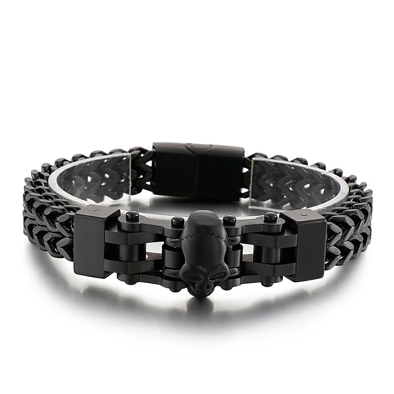 Skull Men's Titanium Steel Bracelet with Hip-Hop Flair