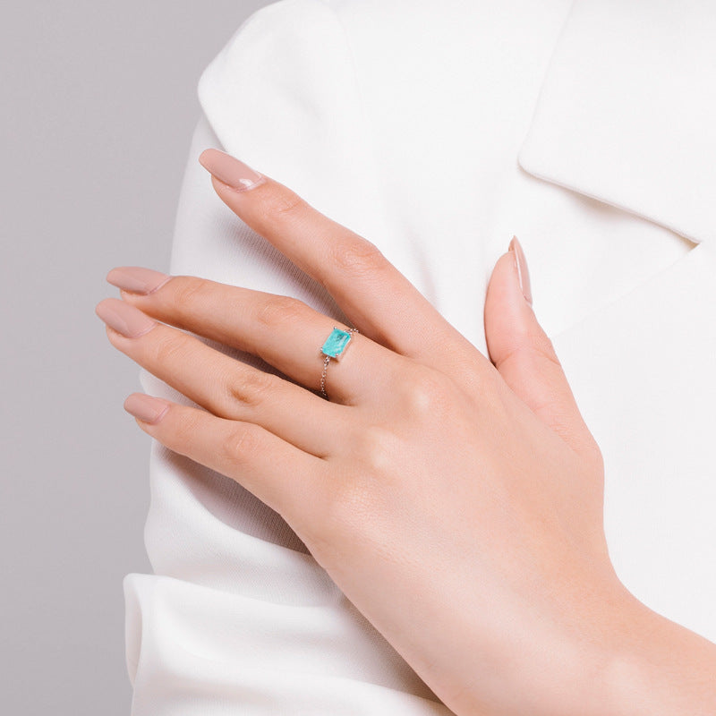 Everyday Genie S925 Silver Ring with Imitation Palaiba Tourmaline