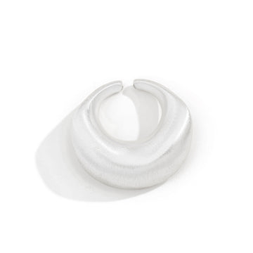 Planderful Vienna Verve Arc Open Ring Brushed Metal Statement Jewelry For Modern Women