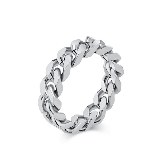 Neutral Simple Light Luxury Titanium Steel Chain Ring Jewelry