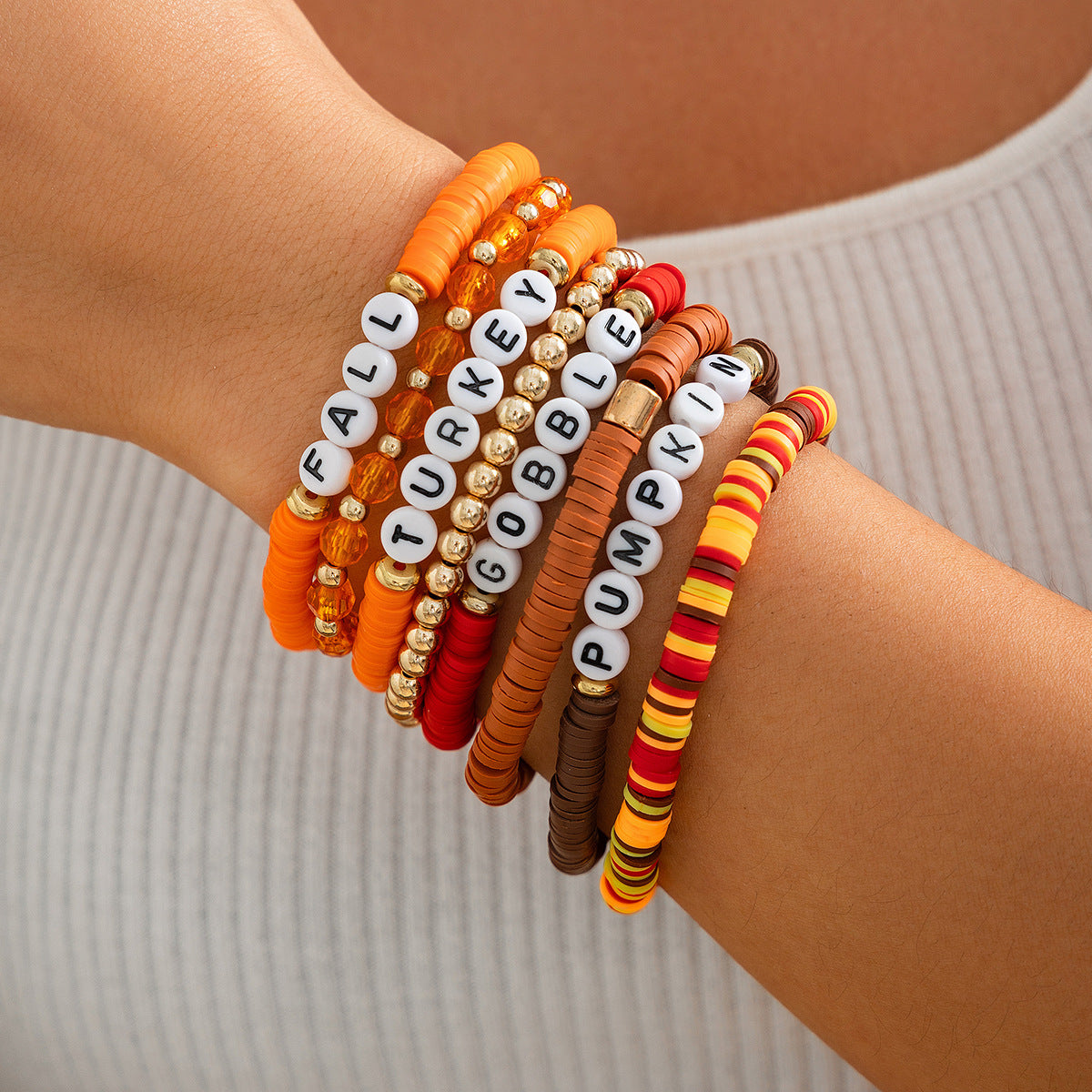 Planderful Thanksgiving Turkey Pendant Bracelet Personalized Letter Pumpkin Gift For Women