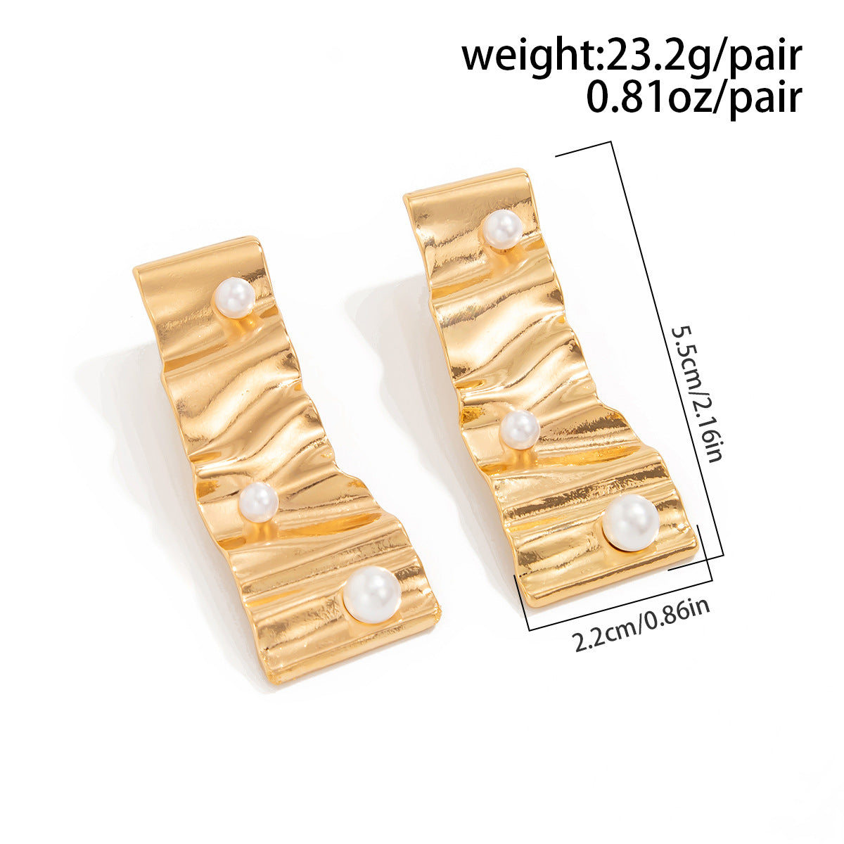 Planderful Vienna Verve Geometric Statement Earrings for Women Irregular Pleated Metal Jewelry
