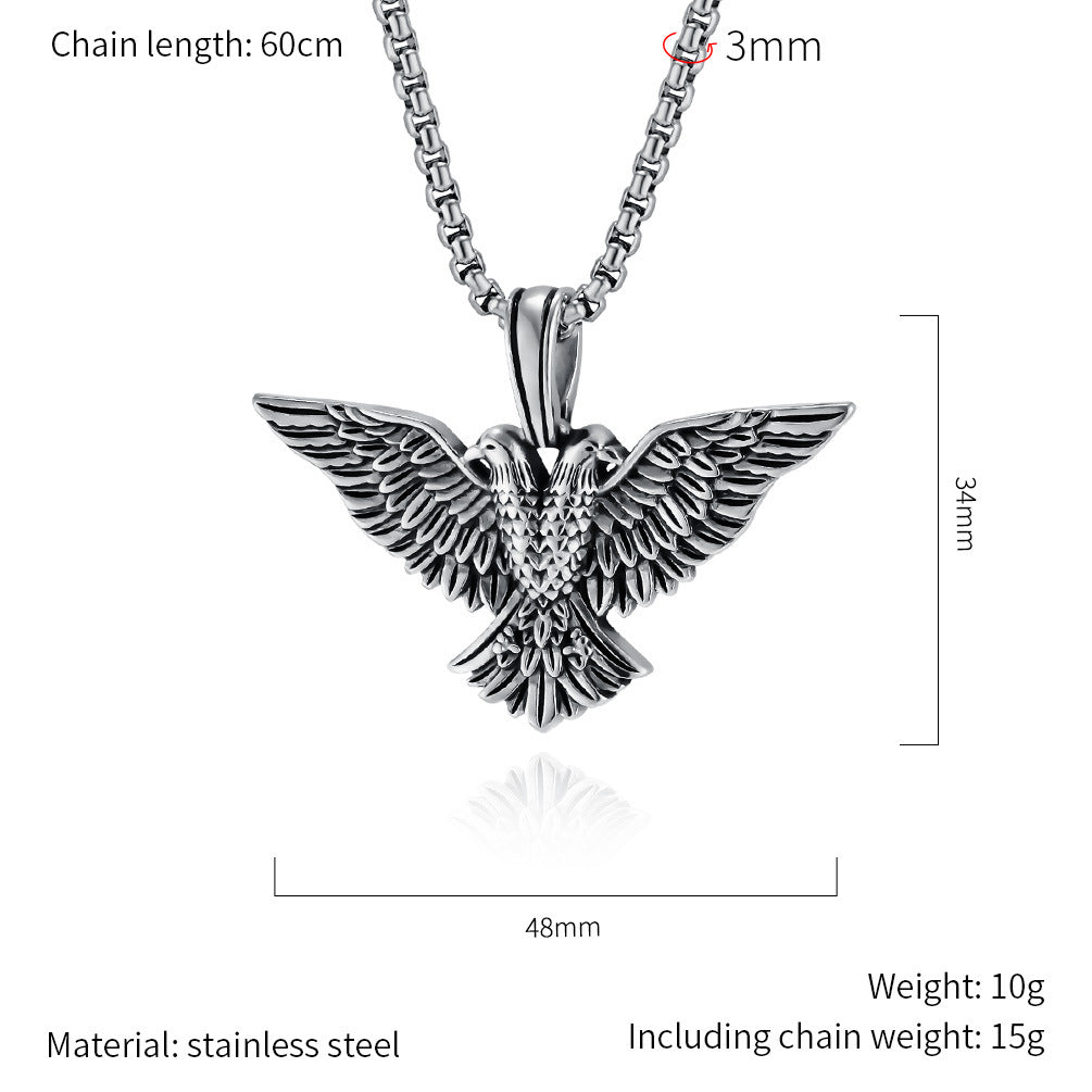 Steel Necklace – Vintage Streetwear Eagle Pendant