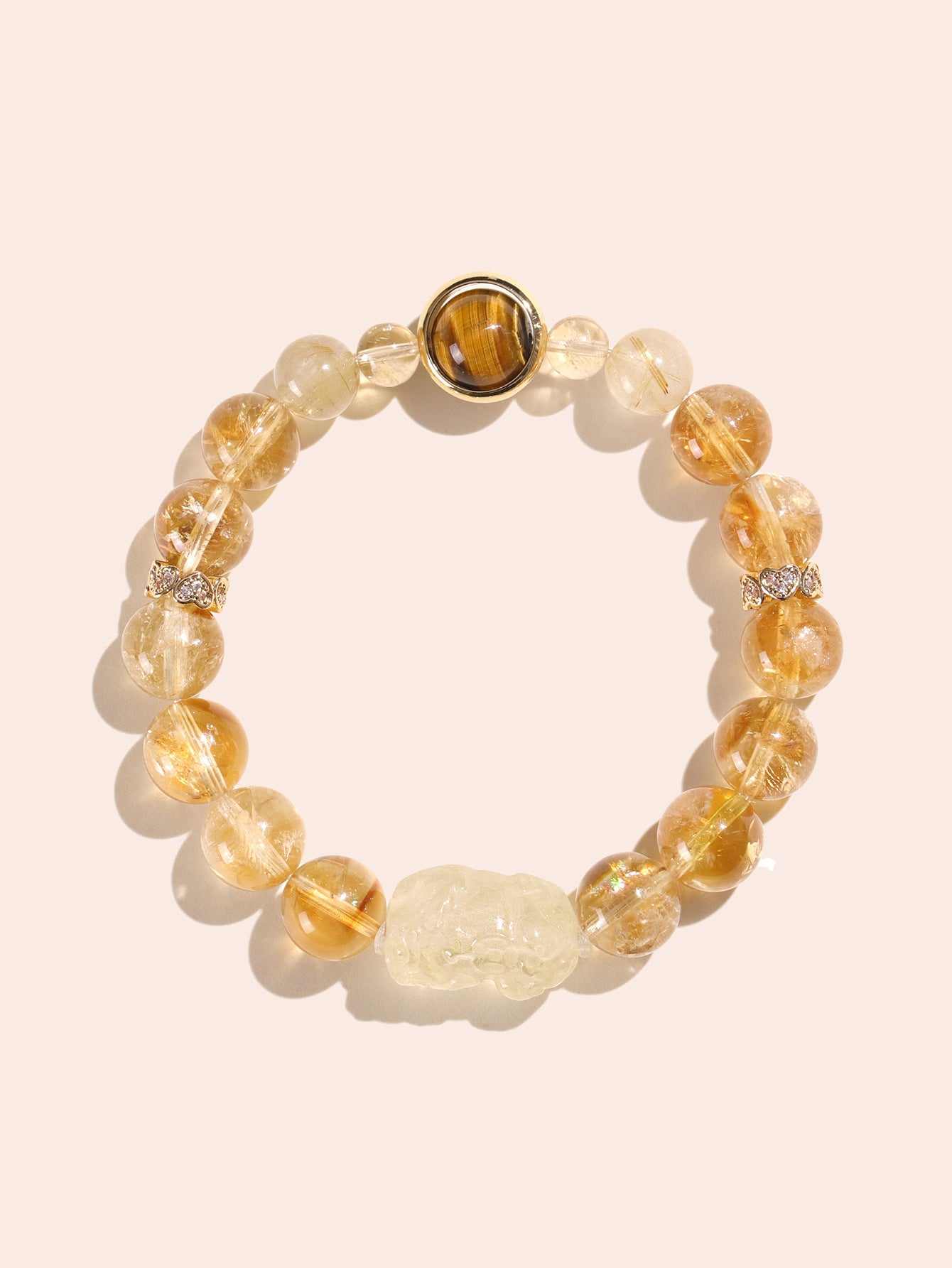 Planderful Fortune's Favor Bracelet – High-End Tiger's Eye and Lemon Crystal Design
