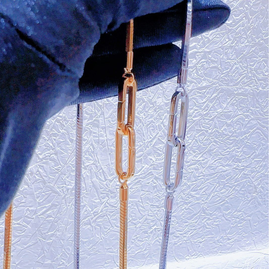 Planderful Jewelry Titanium Steel Double Buckle Necklace For Men And Women Elegant Collarbone Chain With Temperament