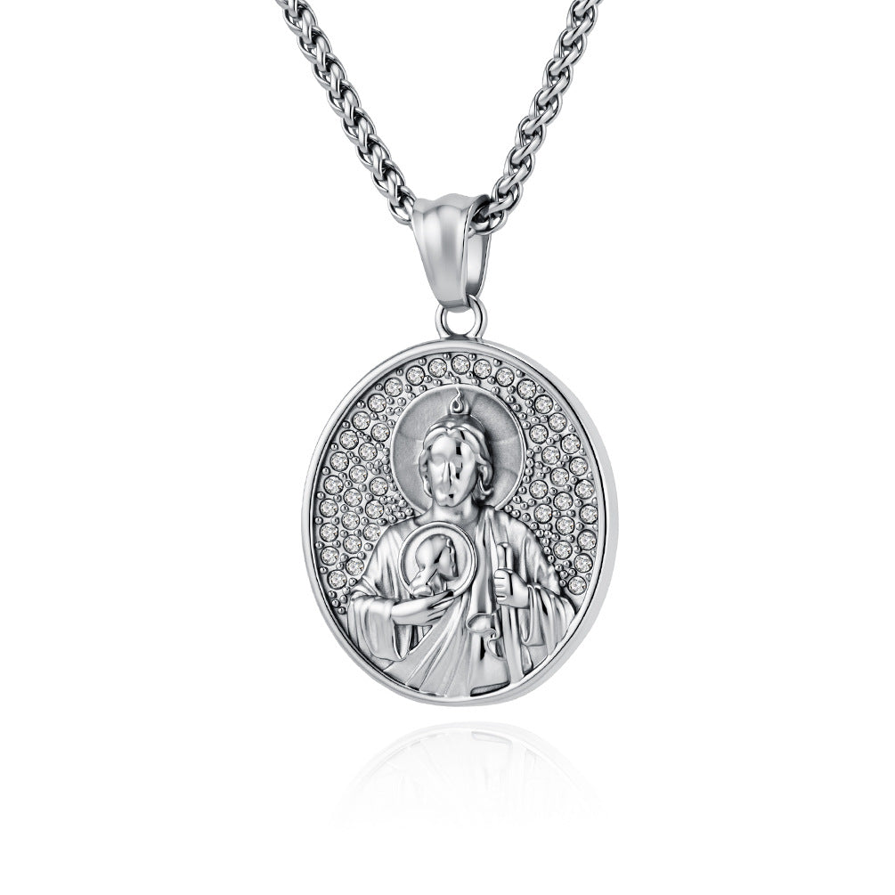 Stainless Steel Zircon Vintage Necklace
