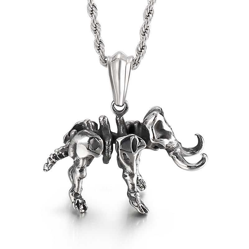 Majestic Elephant Skull Men's Titanium Steel Pendant