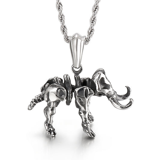 Majestic Elephant Skull Men's Titanium Steel Pendant