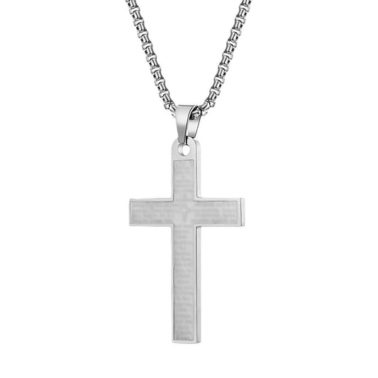 1. Planderful Titanium Steel Cross Pendant Necklace Unisex Jewelry Gift For Him And Her