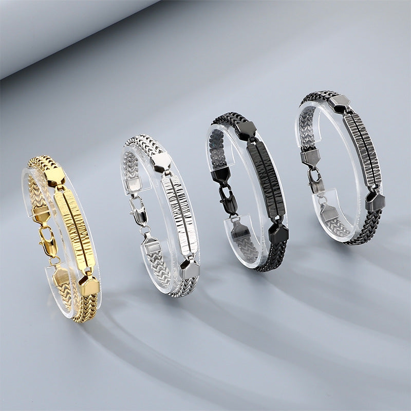 Buckle – One-Word Curved Brand Layered Keel Chain Bracelet
