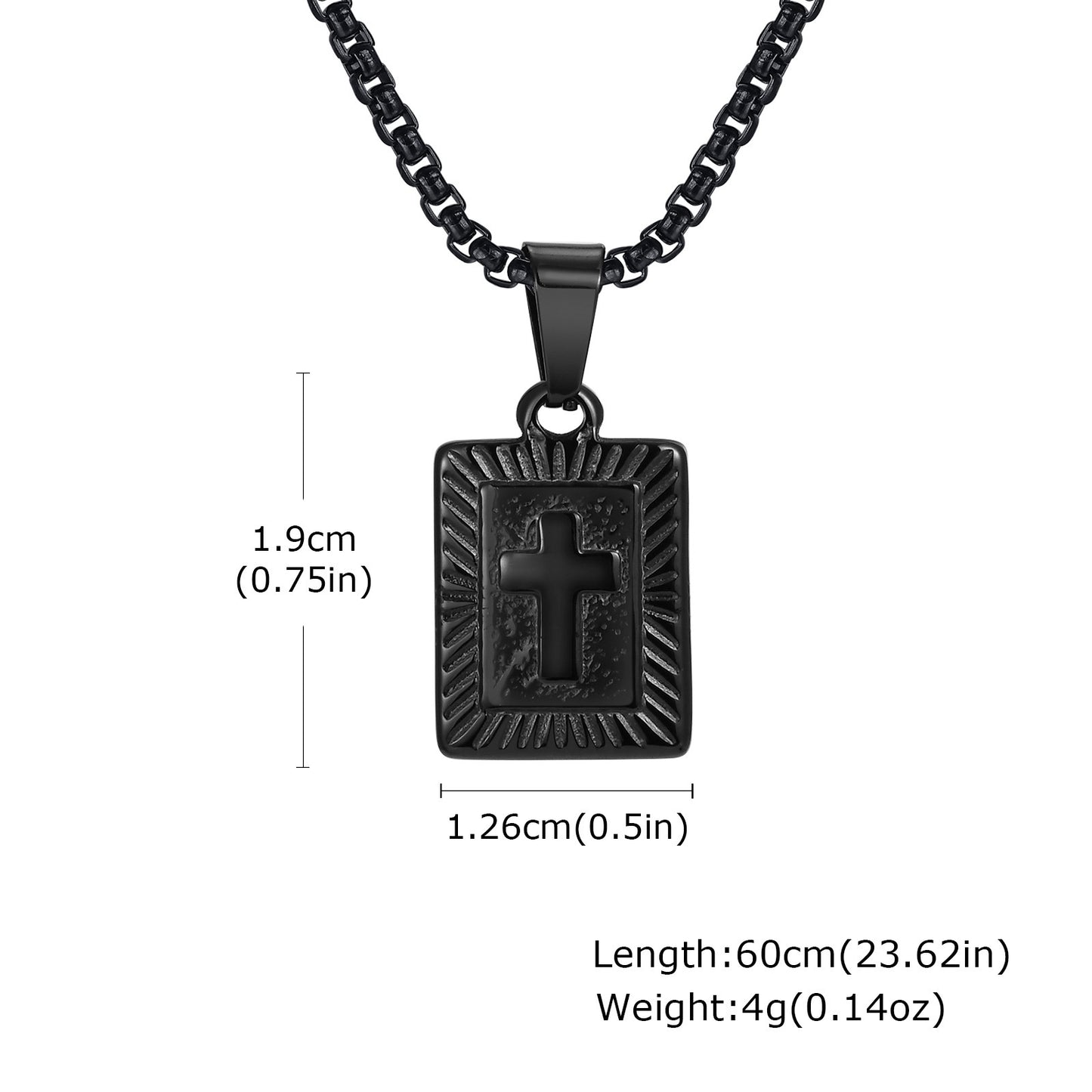 Planderful Geometric Stainless Steel Square Pendant for Men