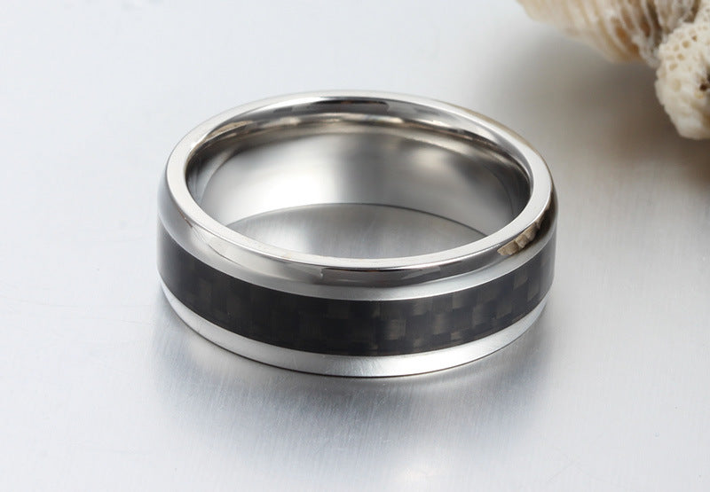 European And American New Carbon Fiber Men's Rings Wholesale