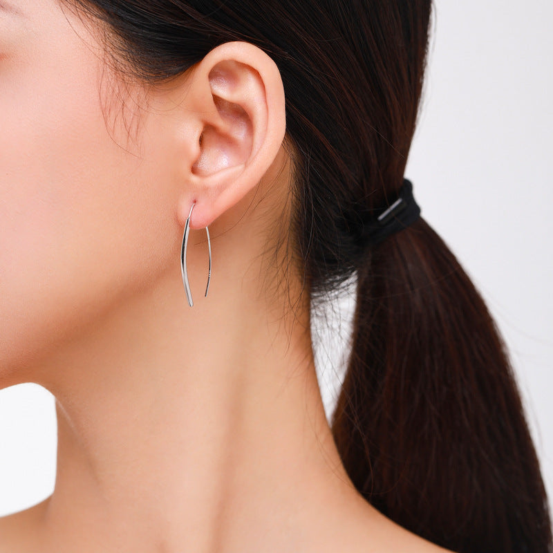 925 Sterling Silver Linear Geometric Earrings