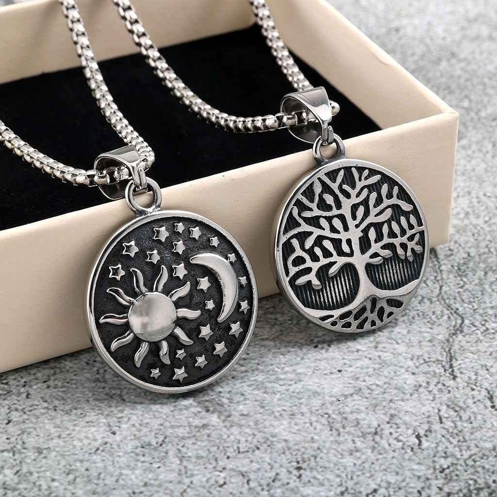 Vintage Stainless Steel Pendant Necklace