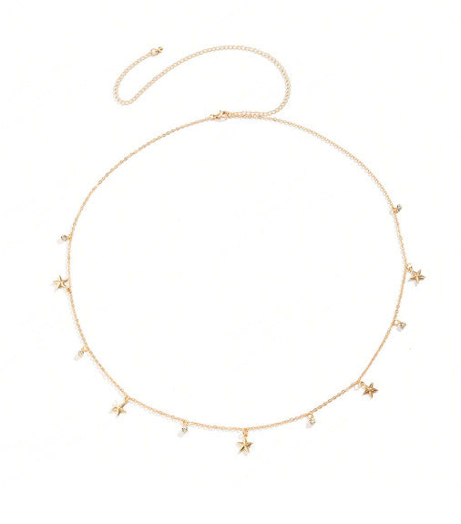 European and American Jewelry Collection: Vienna Verve Necklace and Body Chain with Alloy Material