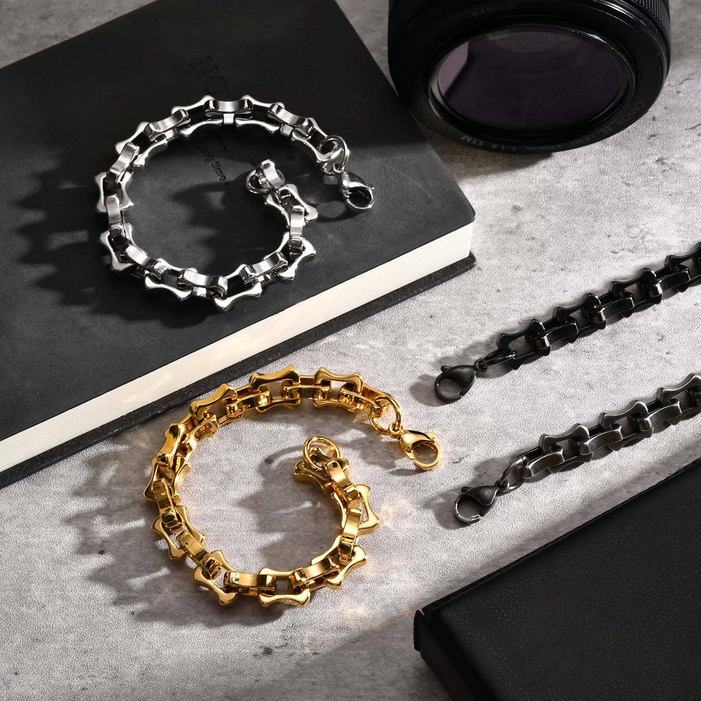 Planderful Stainless Locomotive Chain Bracelet For Men