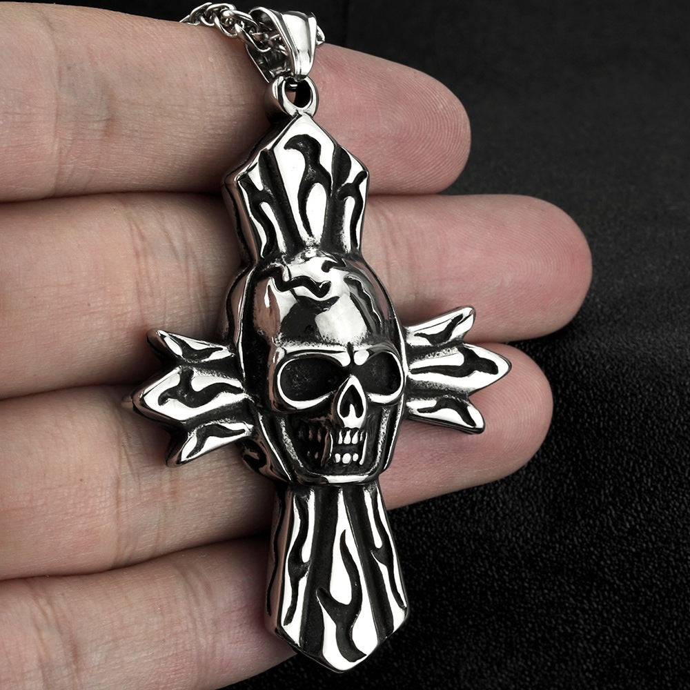 European And American Retro Men's Jewelry Skull Necklace