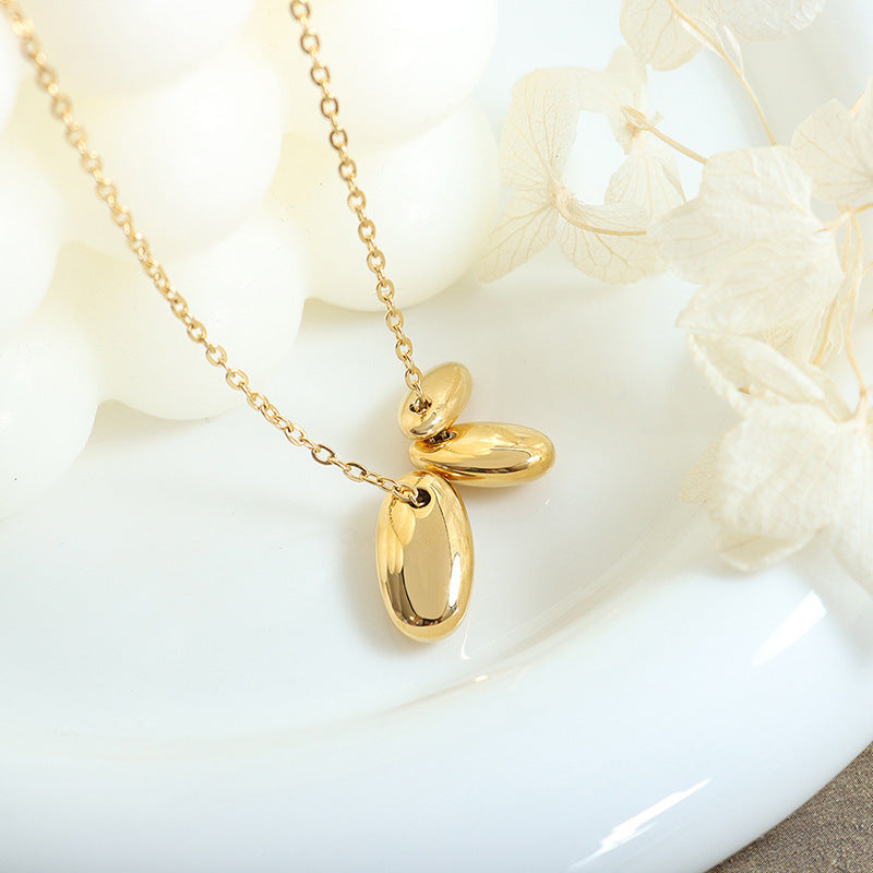 Golden Bean Pendant Necklace - Chic and Elegant Everyday Statement Piece