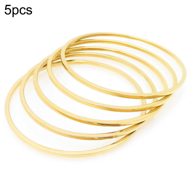 18k Vacuum Gold-Plated Straight-Facing 2mm Wide Square Line Bracelet – Stainless Steel