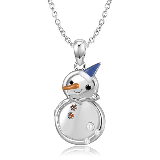 Snowman pendant Silver Necklace
