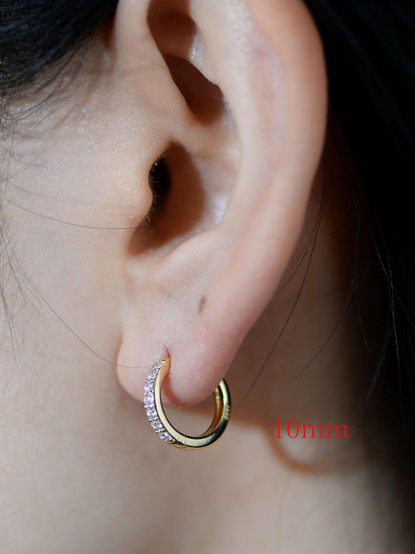 S925 Sterling Silver Ear Buckle Inlaid With Zircon Basic Round Ear Ring Earrings,