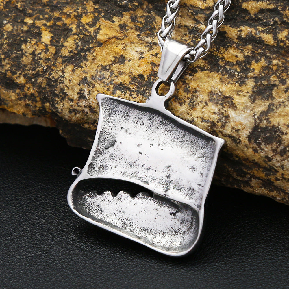 Viking Sailing Stainless Steel Men's Pendant Necklace