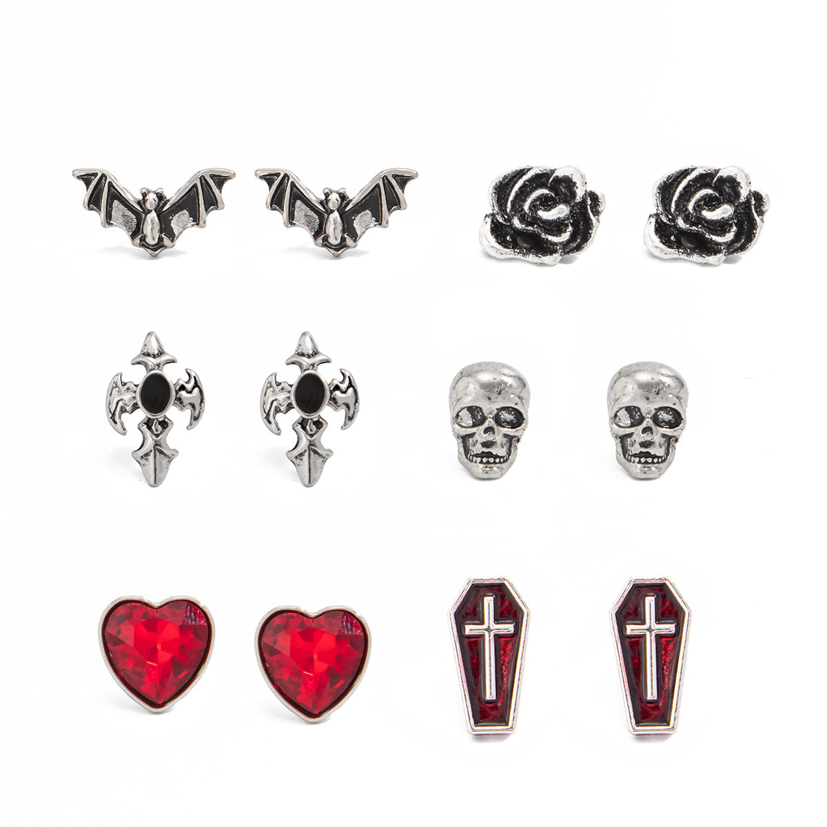 Planderful Vienna Verve Skull Cross Stud Earrings For Halloween Enthusiasts Gothic Statement Jewelry