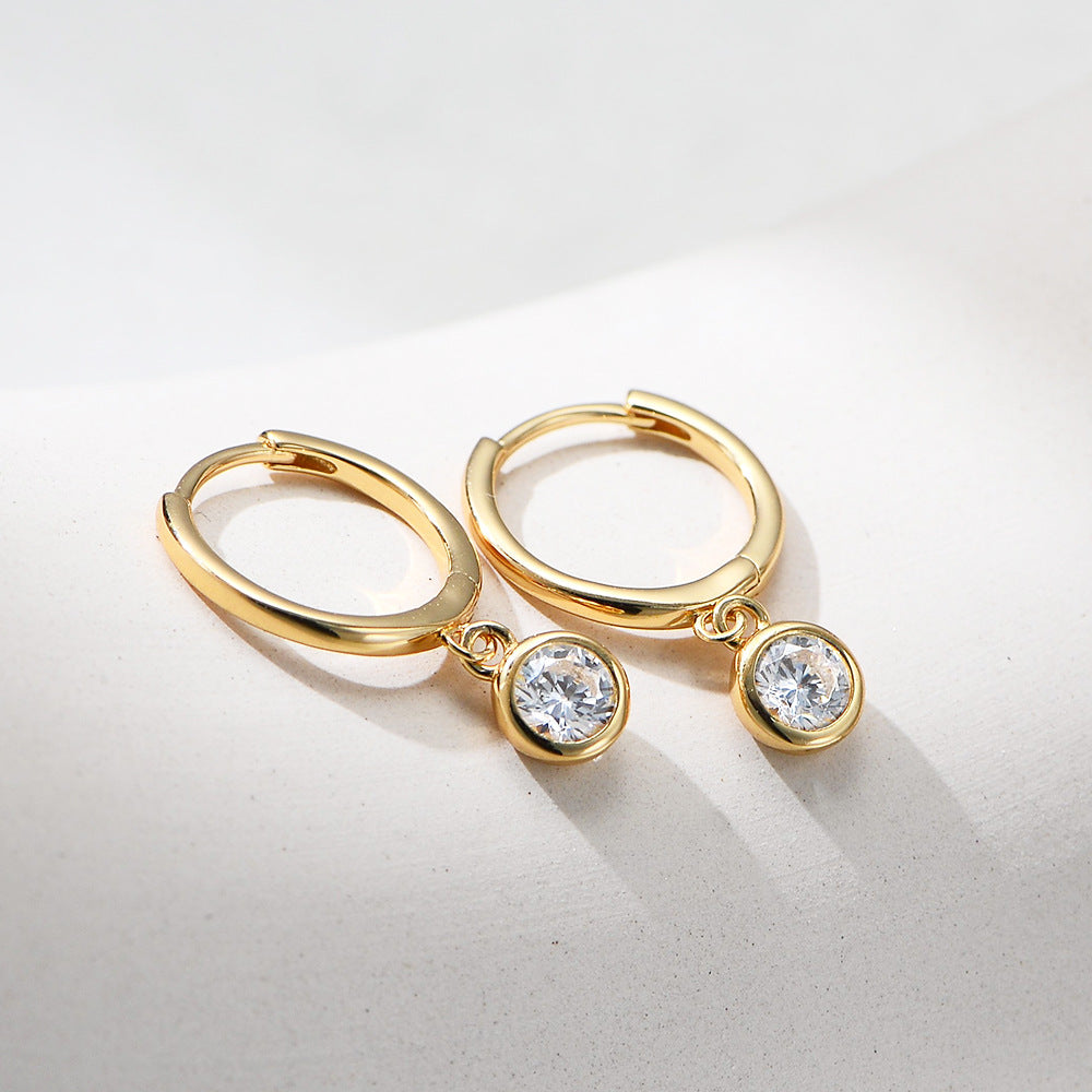 Planderful 925 Sterling Silver Wind Earrings With Zircon Inlay Light Luxury For Women