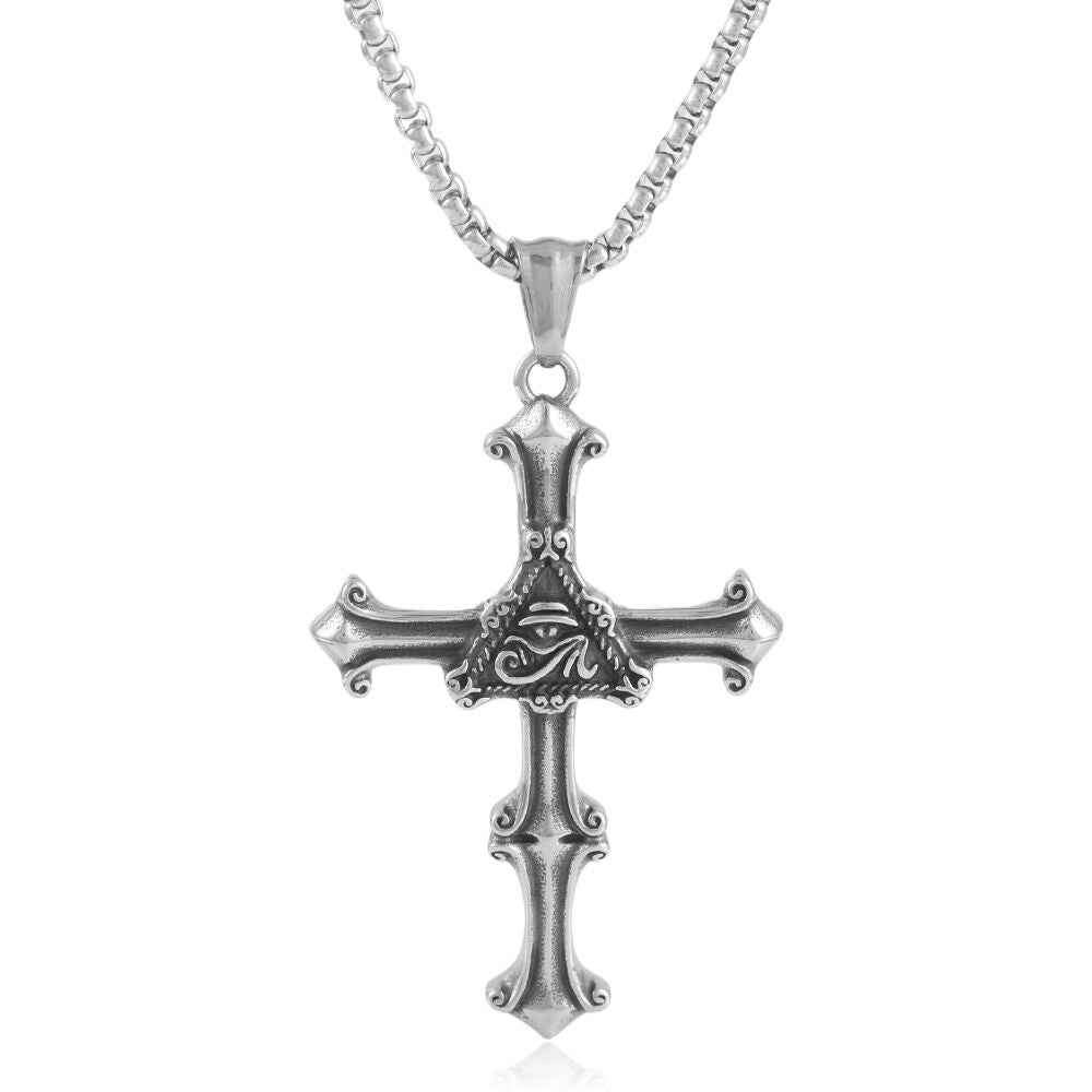 European And American Stainless Steel Cross Pendant Necklace